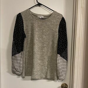 THML Gray and Black Long Sleeve Top